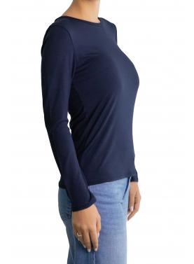 Maglia girocollo tinta unita in viscosa